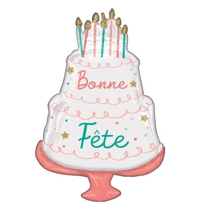 Bonne Fête Cake Decorative Balloon 21''x 28''