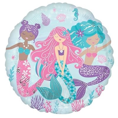 Ballon Décoratif Sirènes Scintillantes 18''