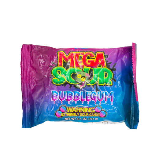Mega Sour bubble gum flavour candies