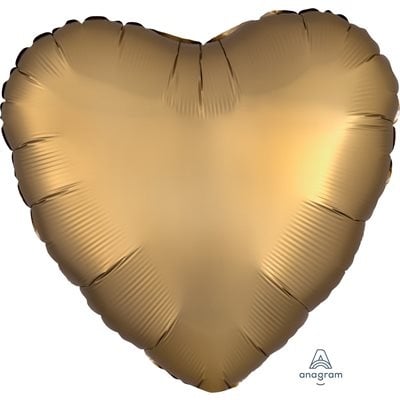 Gold Satin Heart Decorative Balloon 18''