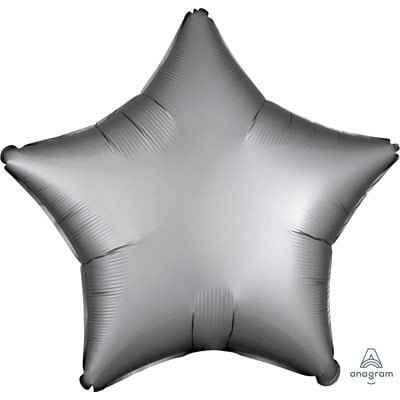 Silver Satin Star Decorative Balloon 19''