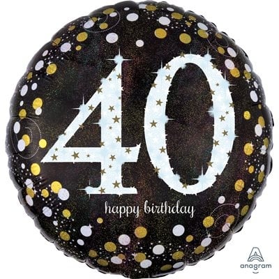 Happy Birthday 40 Decorative Balloon 18''