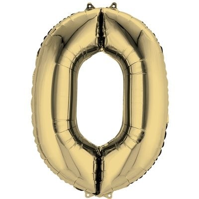 White Gold Number 0 Decorative Balloon 26''x 35''