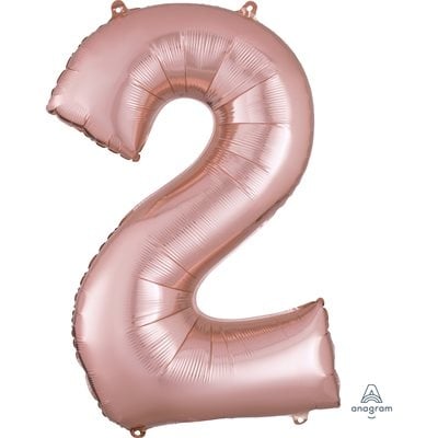 Rose Gold Number 2 Decorative Balloon 22''x 33''