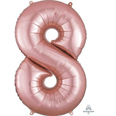 Rose Gold Number 8 Decorative Balloon 21''x 34''