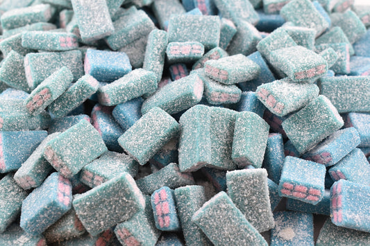 Sour Blue Raspberry and Bubble Gum Bricks
