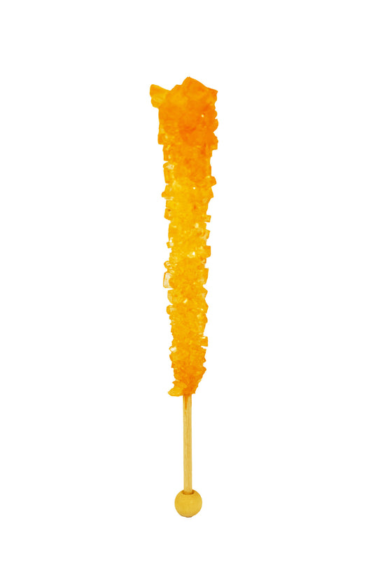 Orange Rock Candy Stick Lollipops