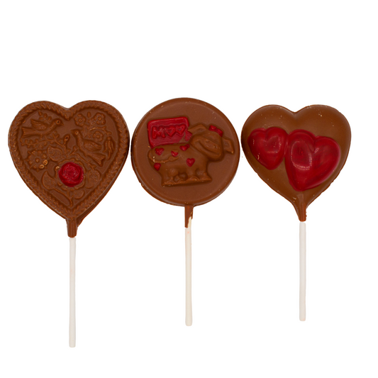Valentines chocolate lollipops