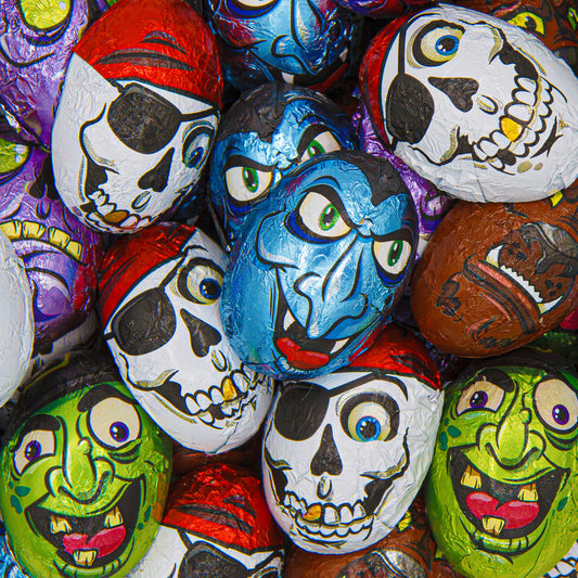 Milk chocolate monster faces